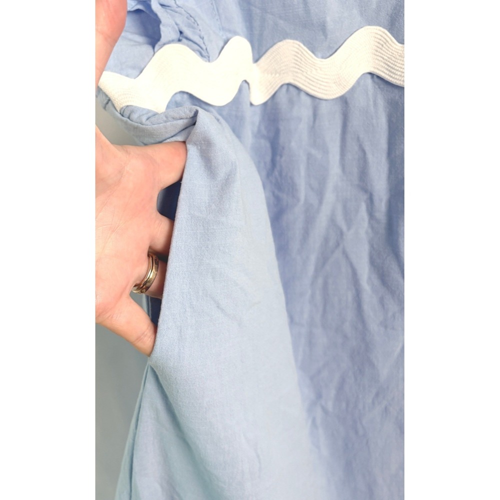 Zesica‎ Ric Rac Ruffle Midi Dress Small Blue - Picture 6 of 10